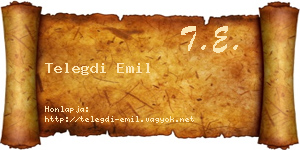 Telegdi Emil névjegykártya